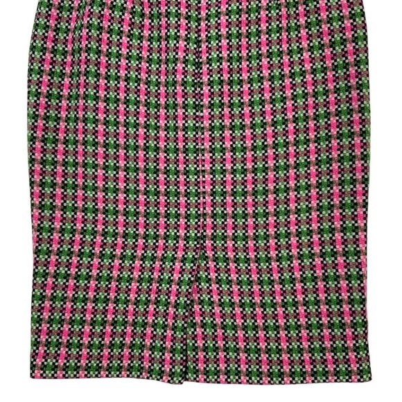 Boden Notre Dame Skirt 10L Pink Green Tweed Wool Blend Pencil Knee Length Career - Picture 10 of 12